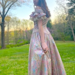 Vintage Cottagecore Prom Prairie Dress